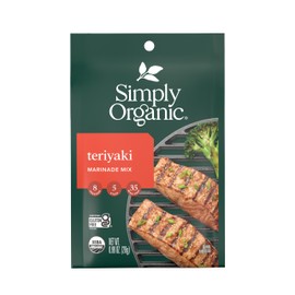 Simply Organic Teriyaki Marinade Mix, Vegan Friendly, Kosher, USDA Certified Organic, Gluten Free & Non-GMO, 0.99 Ounce (Pack of 12)