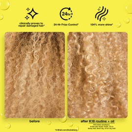 K18 Molecular Repair Hair Oil - Weightless Oil Strengthens, Repairs Damage, Reduces Frizz, Improves Shine for All Hair Types - 30 ml