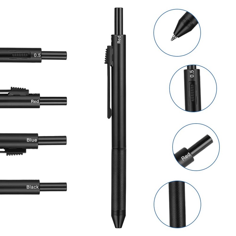 AUAUY 4 in 1 Multicolor Pen,Metal Cased Multifunction Pen,Gravity Sensor