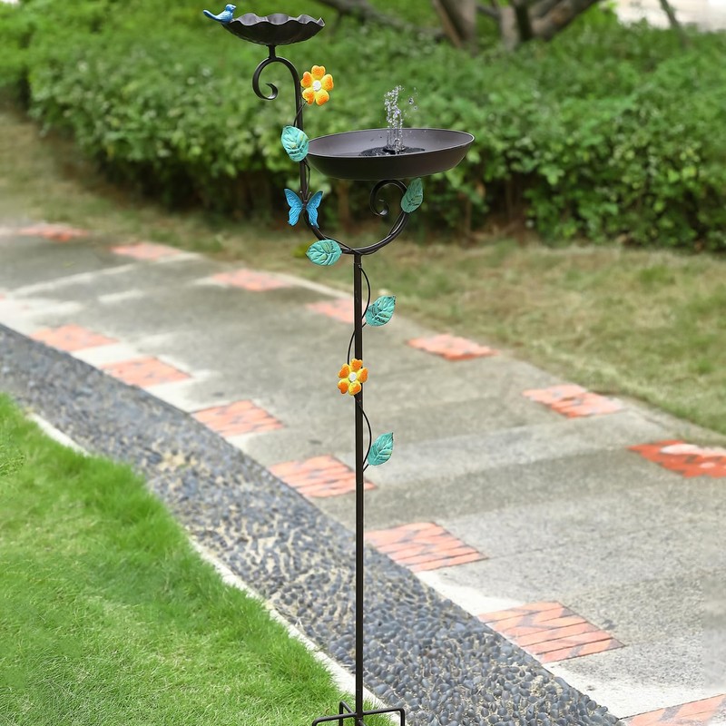 Aifeorzo Free Standing Solar Bird Bath, 58" Tall Decorative Birdbath