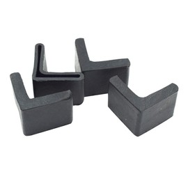 Hxchen 40 x 40 x 30mm/1.6" x 1.6" x 1.2" L Shaped Furniture Angle Iron Rubber Foot Covers Black - (4 Pcs)