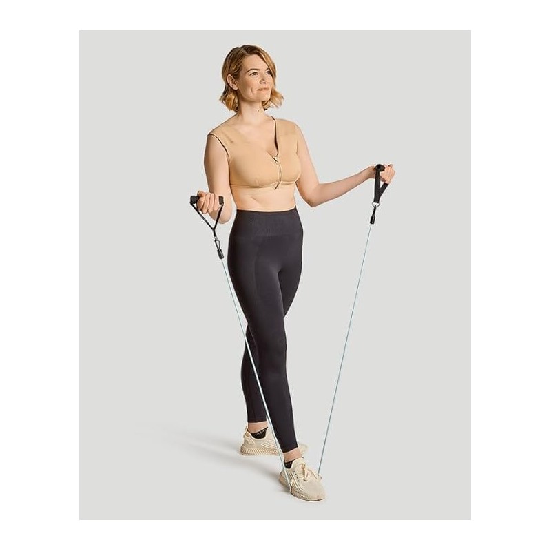 Tommie Copper Shoulder Support Compression Bra with Front Zipper Closure