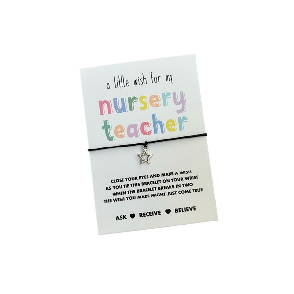 Nursery teacher gift | Nursery teacher wish string bracelet |
