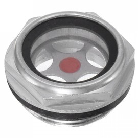 TA-VIGOR 1Pcs Air Compressor Oil Level Gauge Sight Glass, M27 x 1.5mm Male Threaded Aluminum Hex Head Oil Liquid Indicator Sight Window Fittings for Air Compressor, Pump, Tank Sight Plug Window