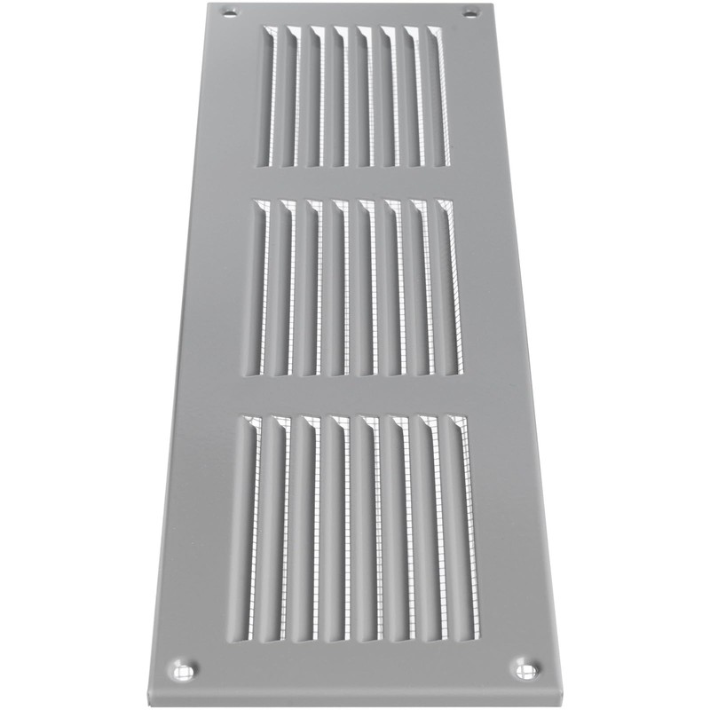 Repa Market 12x4 Inch Air Vent Cover/Gray Galvanized Steel Louvered