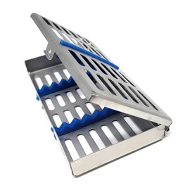 Dental Autoclave Sterilization Cassette Box Tray for 7 Instruments Made of Stainless Steel Surgical Medical Laboratory Organizer 7.25"L x 3.5"W x 0.75"H