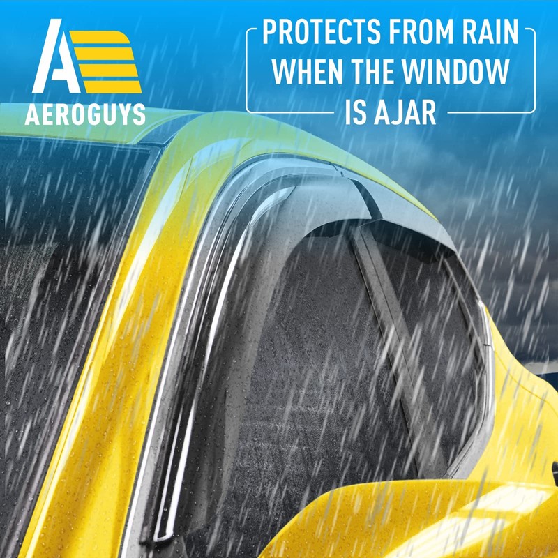 Extra Durable Window Deflectors Tape-On Window Visors Rain Guards Fit