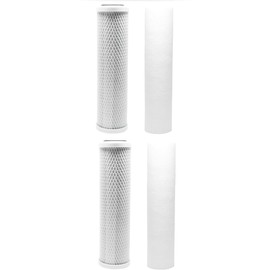 CFS – Replacement Water Filter Kit Includes Sediment & Carbon Cartridge Compatible with 10" Reverse Osmosis and Under Sink Systems Models – Removes Bad Taste & Odor – 1 Micron (2 Pack Filter Kit)