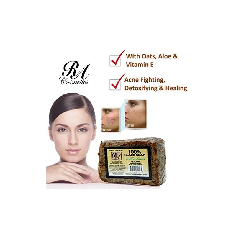 RA Cosmetics 100 Black Soap, Lemon Grass, 5 oz