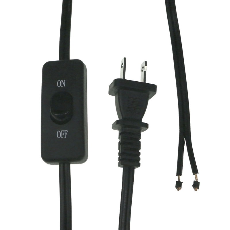 HBFBZM 6Feet Lamp Cord with Switch On Off, 6Ft 18AWG