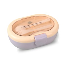 Lonchera Escolar Térmica de 5 Compartimentos | Contenedor de alimentos | Fiambrera Portátil con Cubiertos Incluidos | Hermetica | Apto para Microndas (Morado)