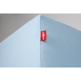 r-up Fits Fitted Sheet 120 x 200 - 130 x 200 to 35 cm Height, Many Colours, 100% Cotton, 130 g/m², Oeko-Tex, Stress-Free, Also for High Mattresses (Light Blue)