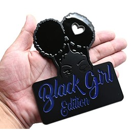 Custom Black Girl Edition Car Badge Emblem Decals - Compatible Vehicles, Doors, Body, Fenders, Trunk - Stylish Dynamic Look (Blue)