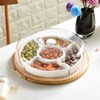 yarlung Ceramic Divided Serving Dishes Platter with Clear Lid, 11