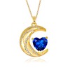 YONVUN Crystal Zircon Moon Heart Pendant Crescent Necklace | Plated