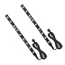 NBWDY 2Pcs RGB Motorcycle LED Strips Light - Multi-Color Accent Glow Ground Effect lamp Waterproof Underglow Light Bars DC 12V for Motorcycle led Light Kits ATV Car Golf cart (2x9LED Lights)