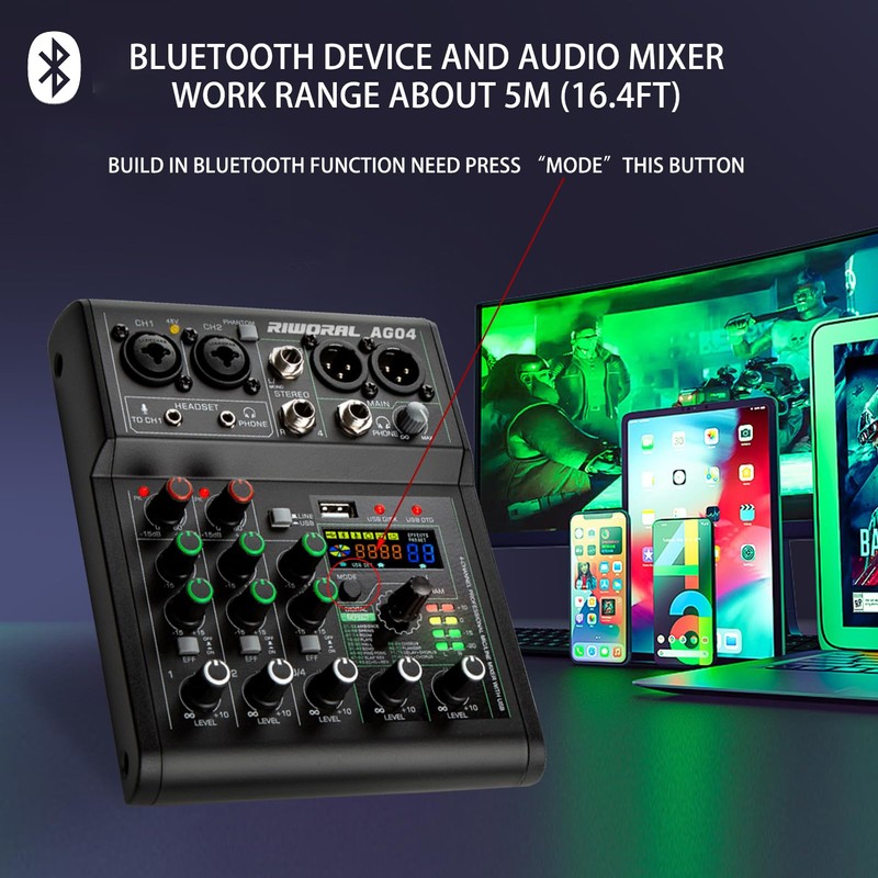 4 Channel Audio Mixer With Effects 88 Dsp Mixer Mixing