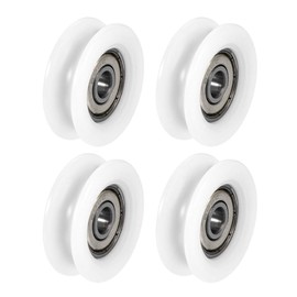 sourcing map U626ZZ Nylon Pulley U Groove Ball Bearing Roller Guide Wheel 6x30x10mm Double Metal Shielded (GCr15) Chrome Steel Bearings 4pcs