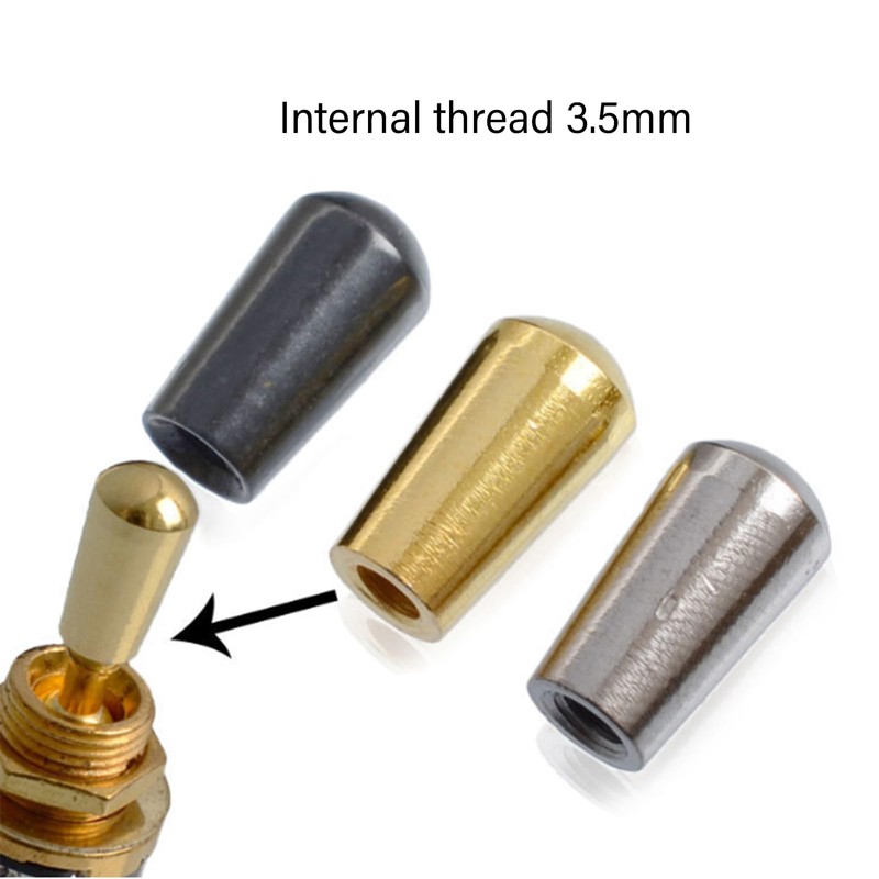EINCORN 3Pcs Metal Guitar 3 Way Toggle Knobs Tip Caps