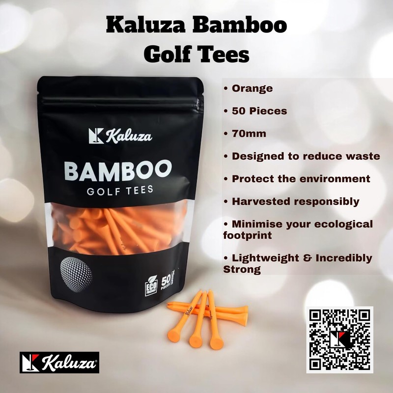 Kaluza Eco-Friendly Bamboo Golf Tees - 50 Pieces | 70mm