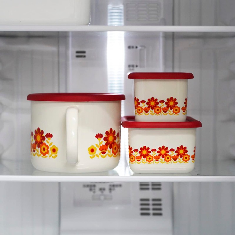 Fuji Hollow Deep Square Container Storage Container Memories Sunflower Pattern,