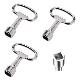 KEMUZ Pack of 3 square keys, 8 mm key, square tap, outdoor tap, air venting key, tap key, universal key, for city bus power box