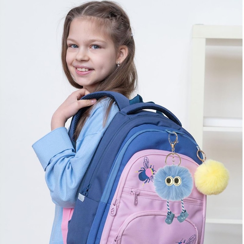 School Bag Accessories Keyring for Children, Boys and Girls, Blue,