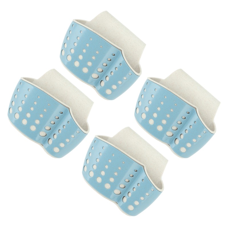 4Pcs Sink Sponge Holder PP 2 Layer Adjustable Strap Soap