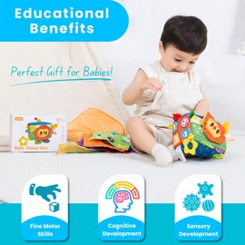 PlenPLAY Baby Tissue Box Toy - Sensory Development Baby Learning Toys 6-12 Months - Montessori Toys for 1 Year Old - Montessori Baby Toys – Baby Sensory Toys