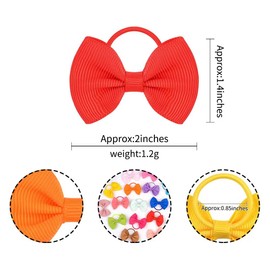 2 Inch Baby Girls Hair Bows Elastic Ties Grosgrain Ribbon Bow With Rubber Band Ponytail Holders Hair Accessories for Infants Toddlers Girls Kids In Pairs【2PCS】 (yellow)