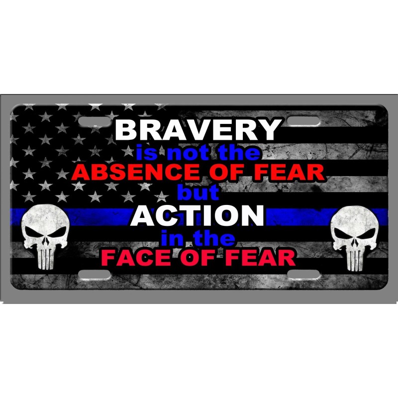 Thin Red Line Fireman Fire Fighter Car Vanity Tag -