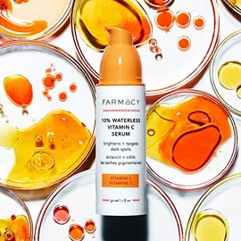 Farmacy Suero 10% de vitamina C para la cara, suero facial con vitamina C iluminador para reafirmar y suavizar la textura de la piel, ácido ascórbico 