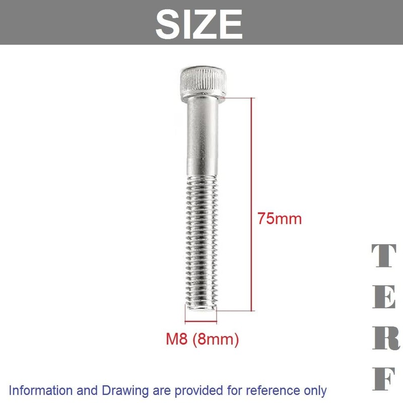 TERF® M8 X 75mm Hex Socket Cap Head Machine Screws