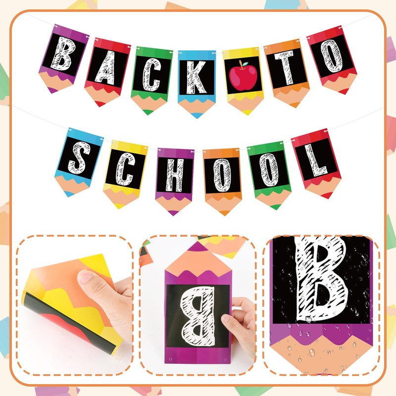 Hooqict Welcome Back to School Banner Garland for Classroom Bulletin