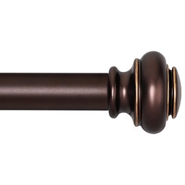 SIMEWIN Heavy Duty Curtain Rods for Windows 28 to 48 Inches, Bronze Curtain Rods with Classic Finials for Bedroom, Living Room, Patio, Kitchen