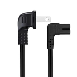 90-degree Angle Right Angle Power Cord, 6FT 2 Prong AC Elliptical Power Cord Compatible with YOSUDA, GUGTTR, WESTIONC, ANCHEER Under Desk Elliptical Machines 2-Prong L-Shaped Right Angle Replacement