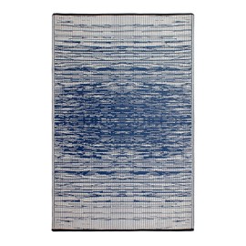Fab Habitat Reversible Rugs - Indoor or Outdoor Use - Stain Resistant, Easy to Clean Weather Resistant Floor Mats - Brooklyn - Blue (5' x 8')