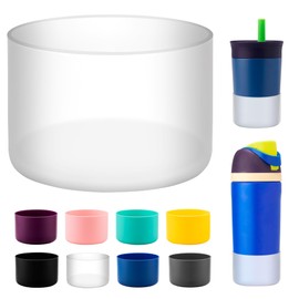 Bluwing Bluwing Silicone Boot for Owala Kids Water Bottle 14/16 oz, Anti-Slip Protective Sleeve Bottom Protector for Owala Kids Tumbler 12oz, FreeSip 14/16oz(Transparent)