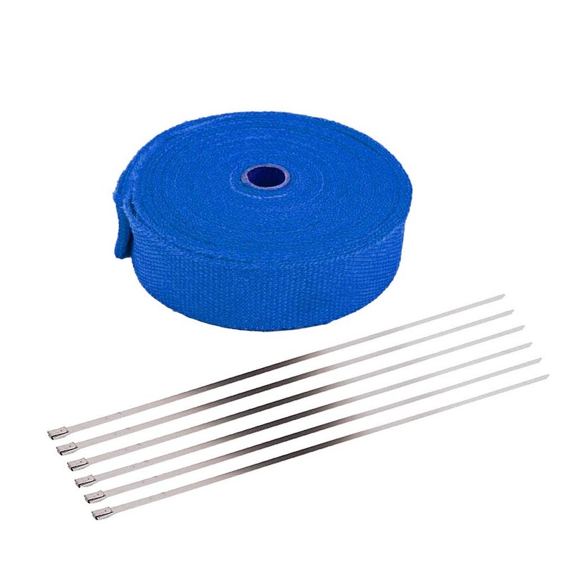 Mintice 5CM X 5M Fiberglass Roll Blue Racing Exhaust Heat
