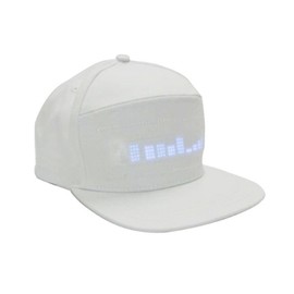 SEAFRONT LED Cap Programmable BT APP Control Editable Colorful LED Hat Removable Screen Adjustment Buckle for Outdoor Concert Carnival Daily Club Party Gift (White)
