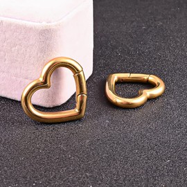 Vankula Ear Weights Hangers Flesh Tunnel Weights Heart Stainless Steel for Men Women Ear Piercing Stretched Jewellery 4 mm 5 mm 6 mm 12 mm, Stainless Steel