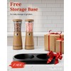 Electric Salt and Pepper Grinder Set with Storage Base, Stainless