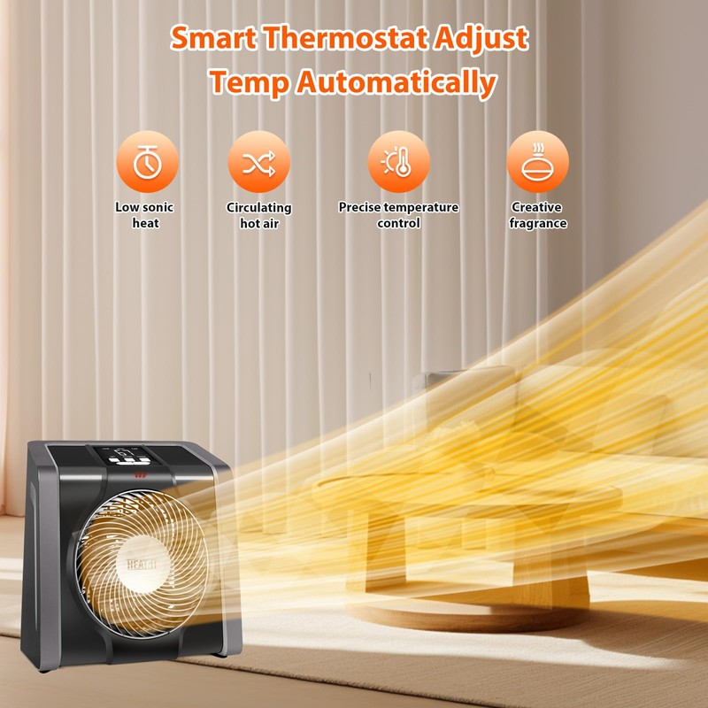 HEATIT Space Heater for Indoor, Digital Display with Thermostat, 1-12H