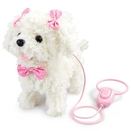 Pitter Patter Pets Walk Along Puppy Poodle Dog Electronic Pet For Children From 3 Years Poodle Dog Walking Toys Plush Kids Dog Lead Puppy Robot Dog Toy Dog Live Pets Walking Dog Toy Pets Alive