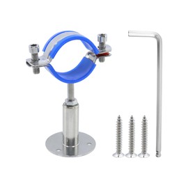 Chinflly 2 PCS Pipe Supports,304 Stainless Steel Wall Mount Ceiling Mount Pipe Bracket Clamp with Screws Fit for Pipe OD 48-51mm(1.89"-2.01"),Adjustable Height 50-95mm(2"-3.74")