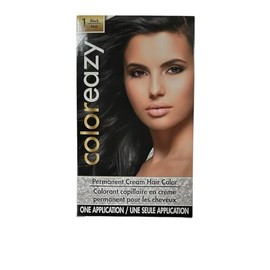 ColorEazy Permanent Cream Hair Color 1 Black - 3.47 oz,(De La Ritz)