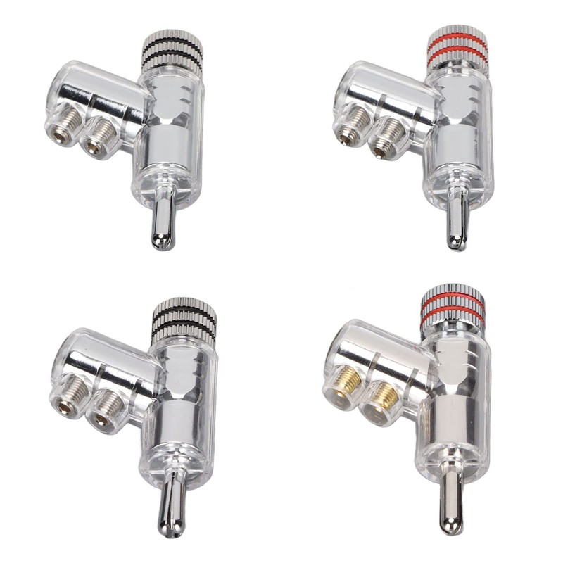 4pcs BA1403R Banana Plug,Locking Rhodium Plated Speaker Banana Connectors,Double Screw