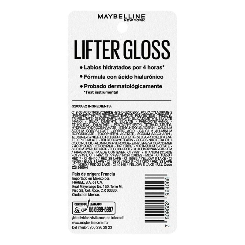 Brillo Labial Maybelline Lifter Gloss Extended Gummy Bear 5.4ml