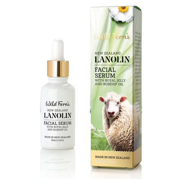 Wild Ferns Lanolin Facial Serum with Royal Jelly, Rosehip Oil, and Green Tea Extract