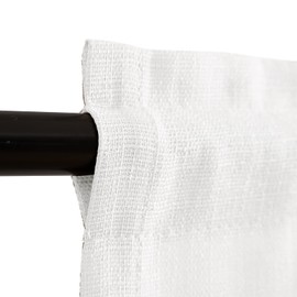 TOPICK Net Curtain, Bistro Curtain, Sheer Curtain, Window Curtain, Half Transparent Curtain, Gauze, Pair of Curtains, Window Curtains for Kitchen, Living Room, Country House, Set of 2, 90 W x 115 H (cm), White